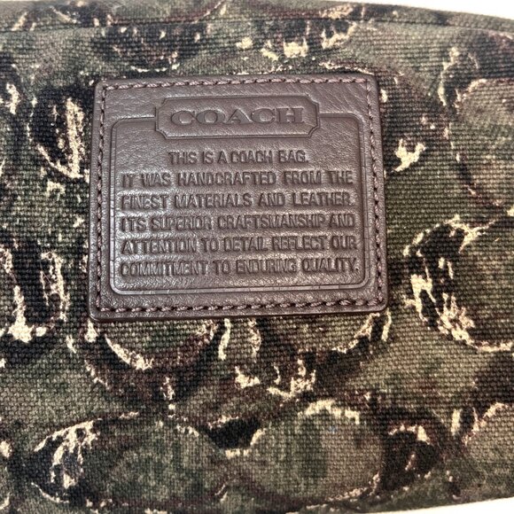 Coach Mens 2013 Heritage Web Canvas & Leather Camo X-L F70583 Shoulder Travel To - Picture 9 of 16